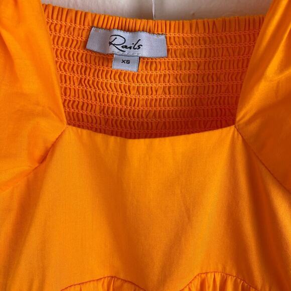 Rails Chrissy Orange Cotton Cutout Mini Dress Size XS - Picture 9 of 12